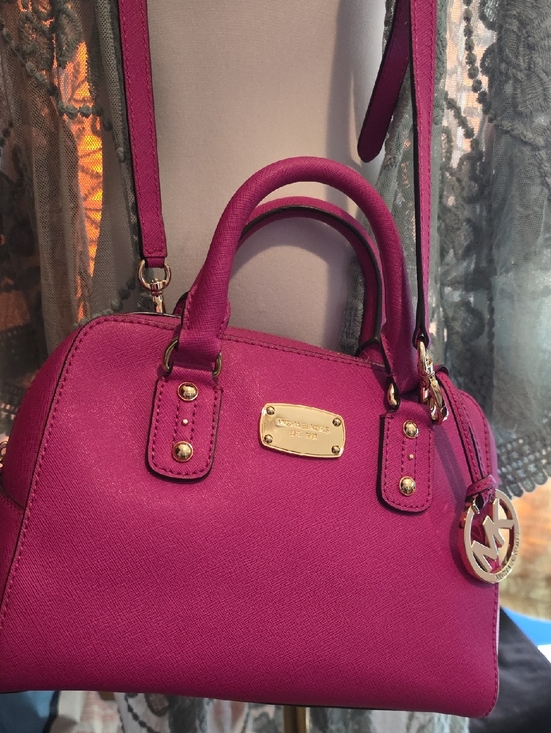 Michael Kors Handbags - Michael Kors Hot Pink Saffiano Satchel with Gold Hardware